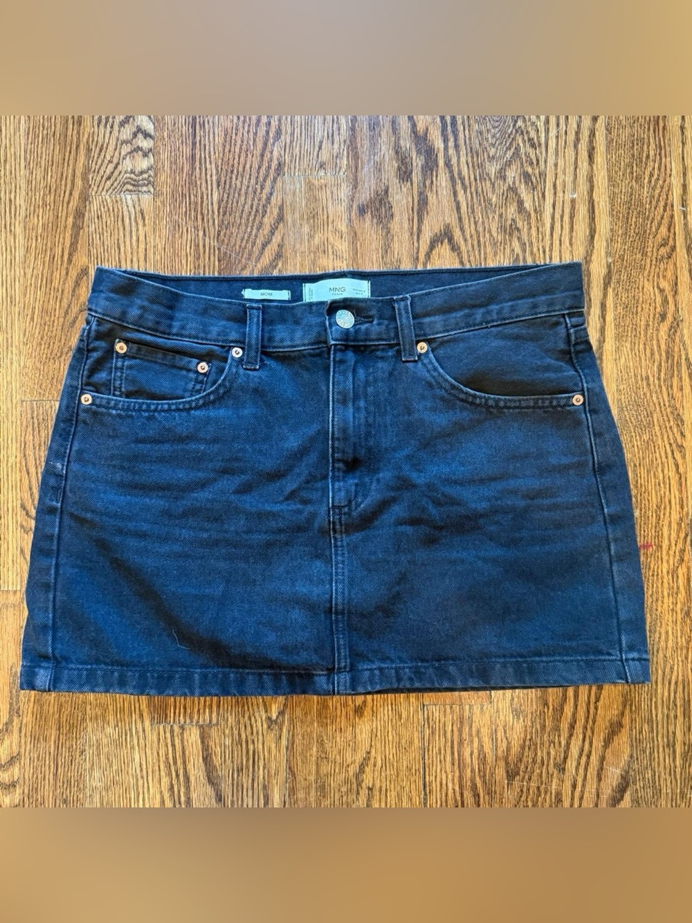 Mango Black Denim 'Mom' High-Rise Jeans